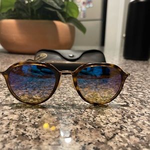 Ray-Ban Gold Double Bridge Aviator Sunglasses